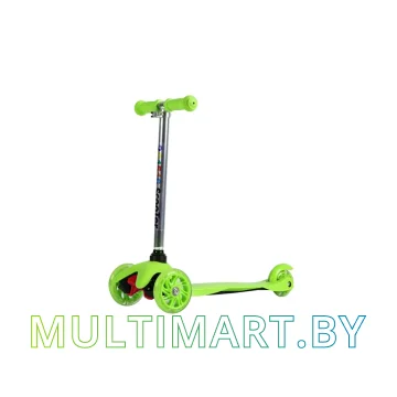 Самокат 21st Scooter Mini GRL 038 салатовый, прозрачные колёса